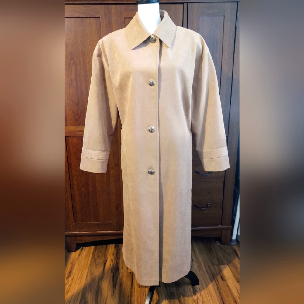 Vtg Count Romi Ultra Suede Full Length Jacket Sz 16